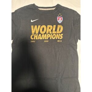 Nike USWNT World Champions T-Shirt Soccer Tee Black Mens Large